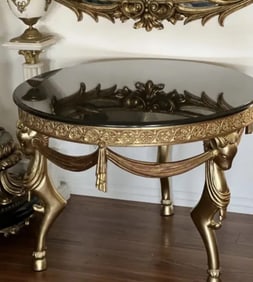 French Neoclassical Style Round Center Table
