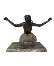 Lady and Guitar Bronze Sculpture -Salvador Dali