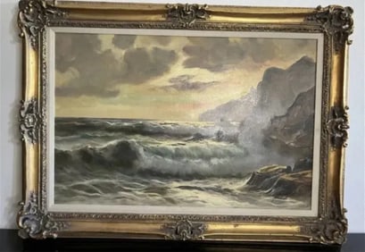 Ocean Scene Painting Signed