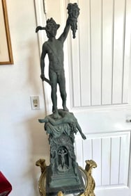 Large Perseus Grabbing Medusa Head Bronze Sculpture