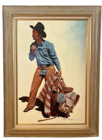 Working Cowboy by L. Benjamin Porter Oil on Panel