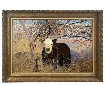 Cow Landscape Oil Painting by Tom Darrah