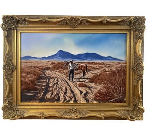 1984 The meeting Place  Western Art Painting by L. Benjamin Porter