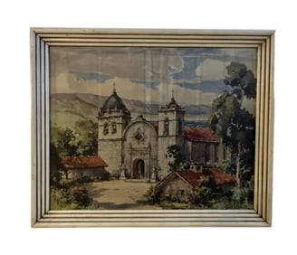 Hacienda House Lithograph - Davis F. Schwartz