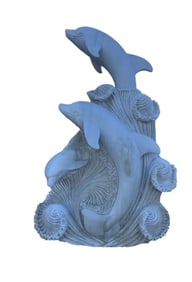 Life Size Marble Dolphis Sculpture