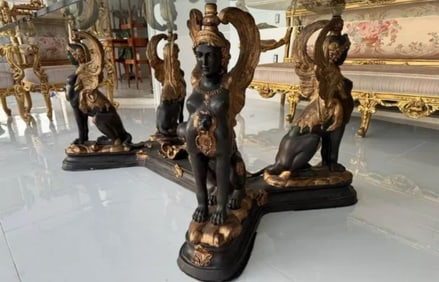 Massive Royal SPHINX Mythical Bronze Dining Table