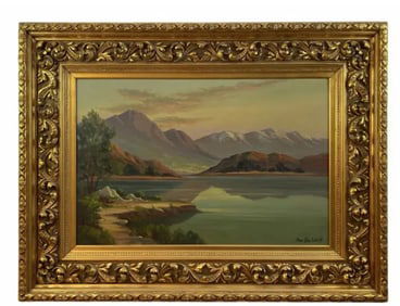 Serene Highlands Lanscape Oil Painting by Oliver Glen Barret