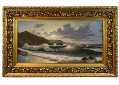 Ocean Landscape Oil Painting by Larry Vorhees