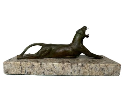 Modern Bronze Tiger Sculpture