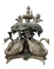Monumental Cherubs and Swans Bronze Fountain