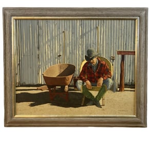 Cowboy Oil Painting on Canvas by Walt Johnston