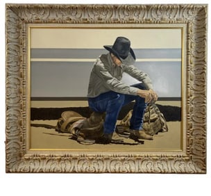 Cowboy Oil Painting on Canvas by Walt Johnston