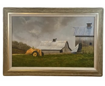 Huge Ranch Landscape Oil Painting by Walt Johnston