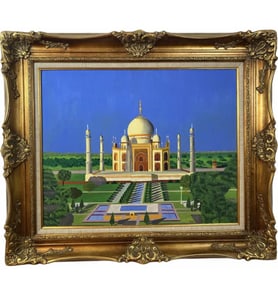 1968 Taj Mahal Oil Painting by Fran