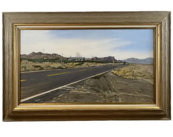 1984 Road Mojave Oil on Panel by Garriot