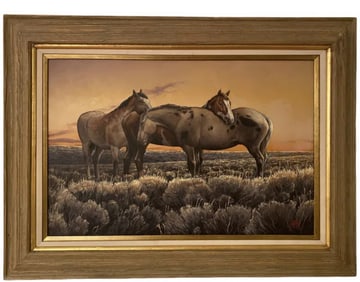 Horses Oil on Canvas Painting by Hector Morales
