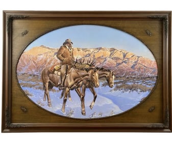 Landscape Snow Scene Oil on Canvas by Hector Morales