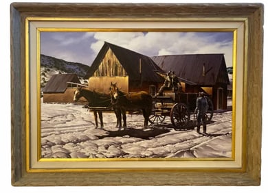 Horses Landscape Oil Painting by Hector Morales