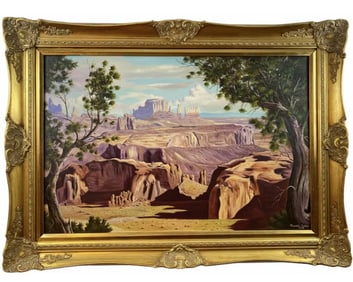1976 Monumental Valley Oil Painting by Maurice Green