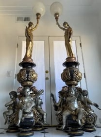 Pair Of Luxury Bronze Floor Lamps