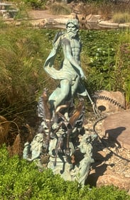 Life Size BRONZE NEPTUNE WITH HORSES Fountain Sculpture