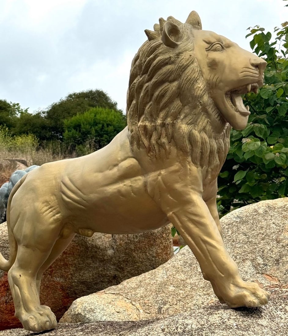 Pair Of life size Bronze statues: Size: 65 in L