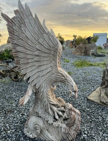 Life Size Marble Eagle Sculpture