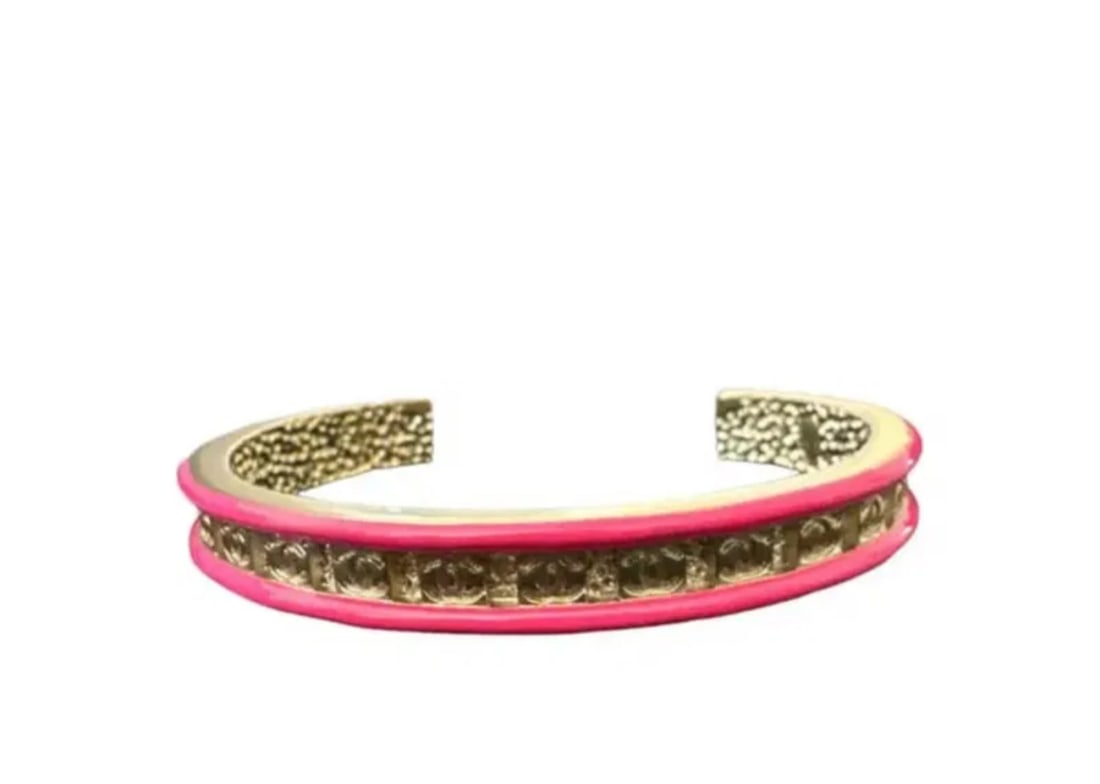 Chanel Pink and Glold Bracelet: Includes box - Shipping only .