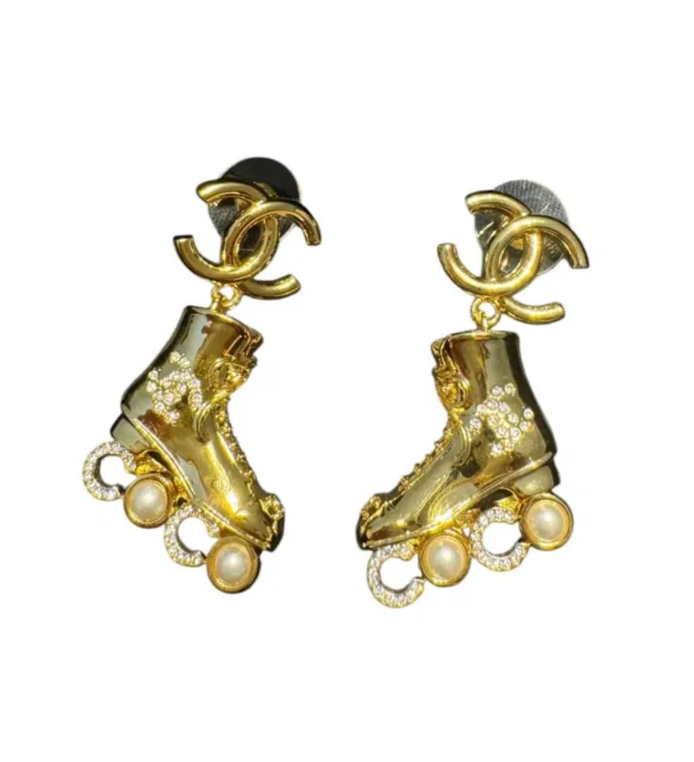 Chanel Skate Shoes Earrings: Includes box. Shipping only.