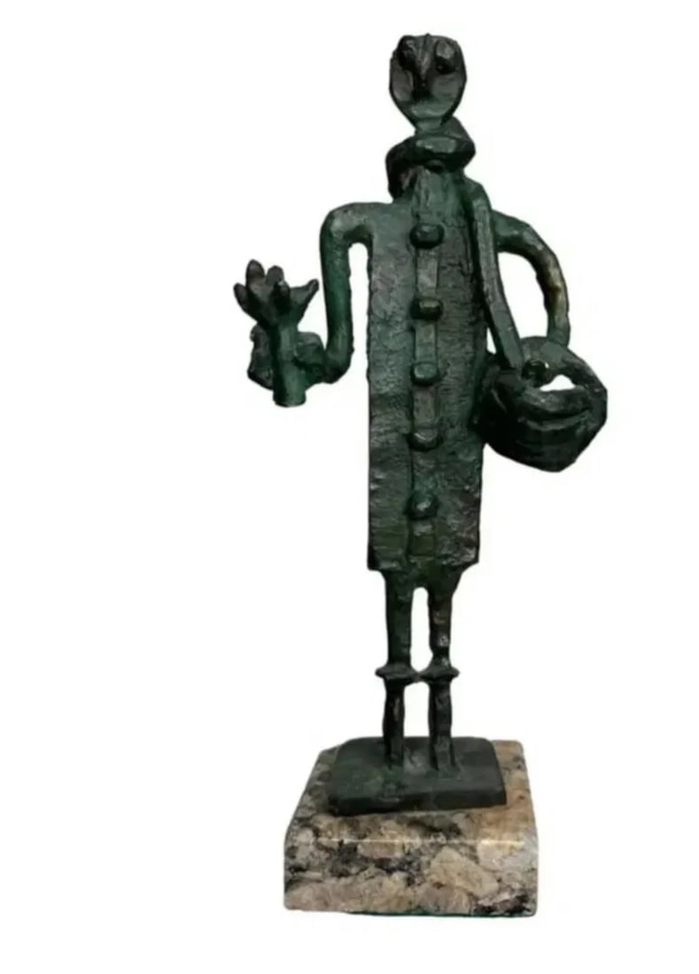 Jacques Lipchitz Modern Bronze Sculpture: Measurements: 13 in H x 4 in
