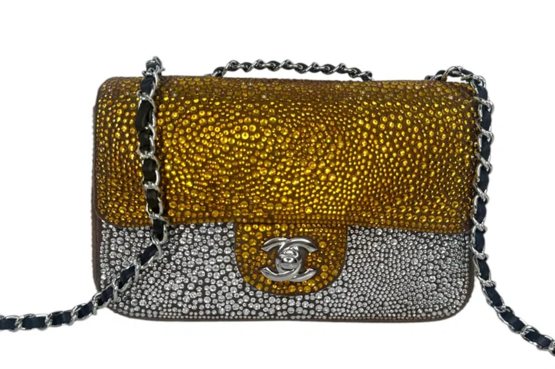 Chanel Timeless Gold and Silver Bag with Swarovski Crystal (1 of 6)