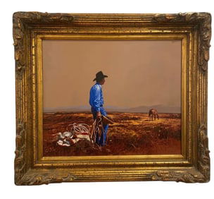 1984 New Day Cowboy  Oil Painting by Lawrence Benjamin Porter