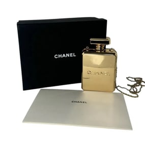 Chanel Gold Metal Perfume Bottle Evening Bag