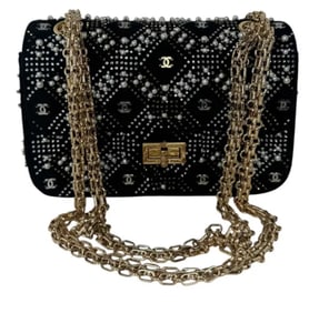 Chanel Mini 2.55 Reissue Velvet Crystal Pearls Bag