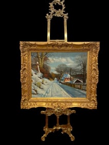 Sunny Winter Oil on Canvas by De Kounig