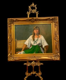 Woman oil on Canvas Painting by L. Turner