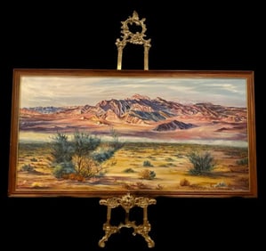 1966 Mountain Landscape Oil Painting - Signed