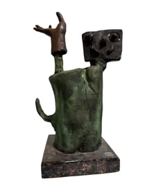 J. Miro Large Abstract Bronze Sculpture