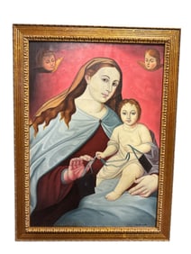 Virgen Oil Painting - Jose Campeche