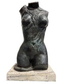 Large Woman Torso Bronze Sculpture