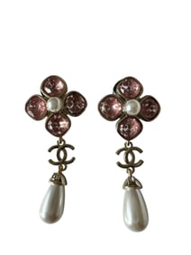 Chanel Pink Flower Earrings