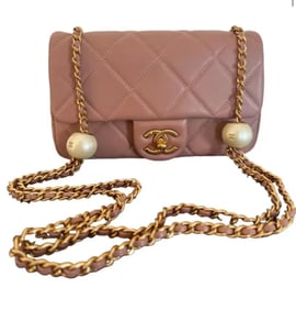 Chanel Pearl Quilted Mini Flap Pink Handbag