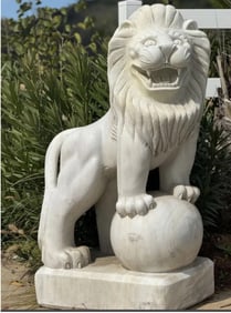 Huge Marble Lion Sculpture
