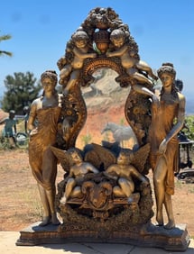 Mythology Goddesses Cherub Ram Bronze Fountain
