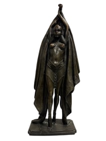 Art Deco Bronze Lady Statue