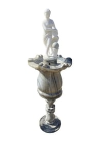 Marble Fountain with Lady Sculpture