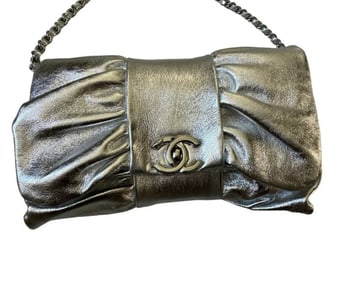 Chanel Silver Clutch Bag