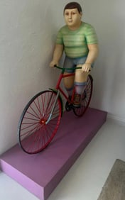 Life Size Boy on Bike by Sergio Bustamante