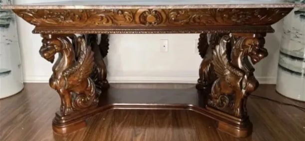 Winged Griffin Library Style Table-Horner