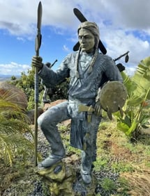 Life Size Bronze Native American Chief Sculpture by Jim Davidson